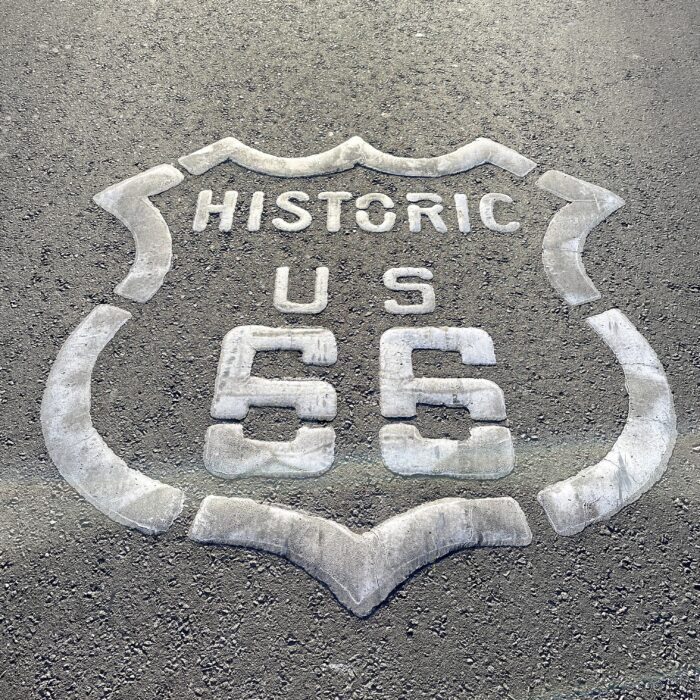 Historic US Route 66 marquage sol